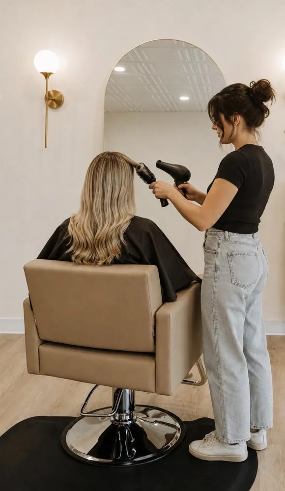 A customized blowout at The Dew Bar